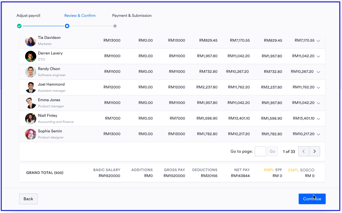 Swingvy payroll demo page