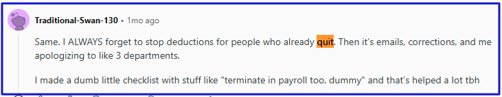 Payroll management mistake #2 - Processing terminated employees 